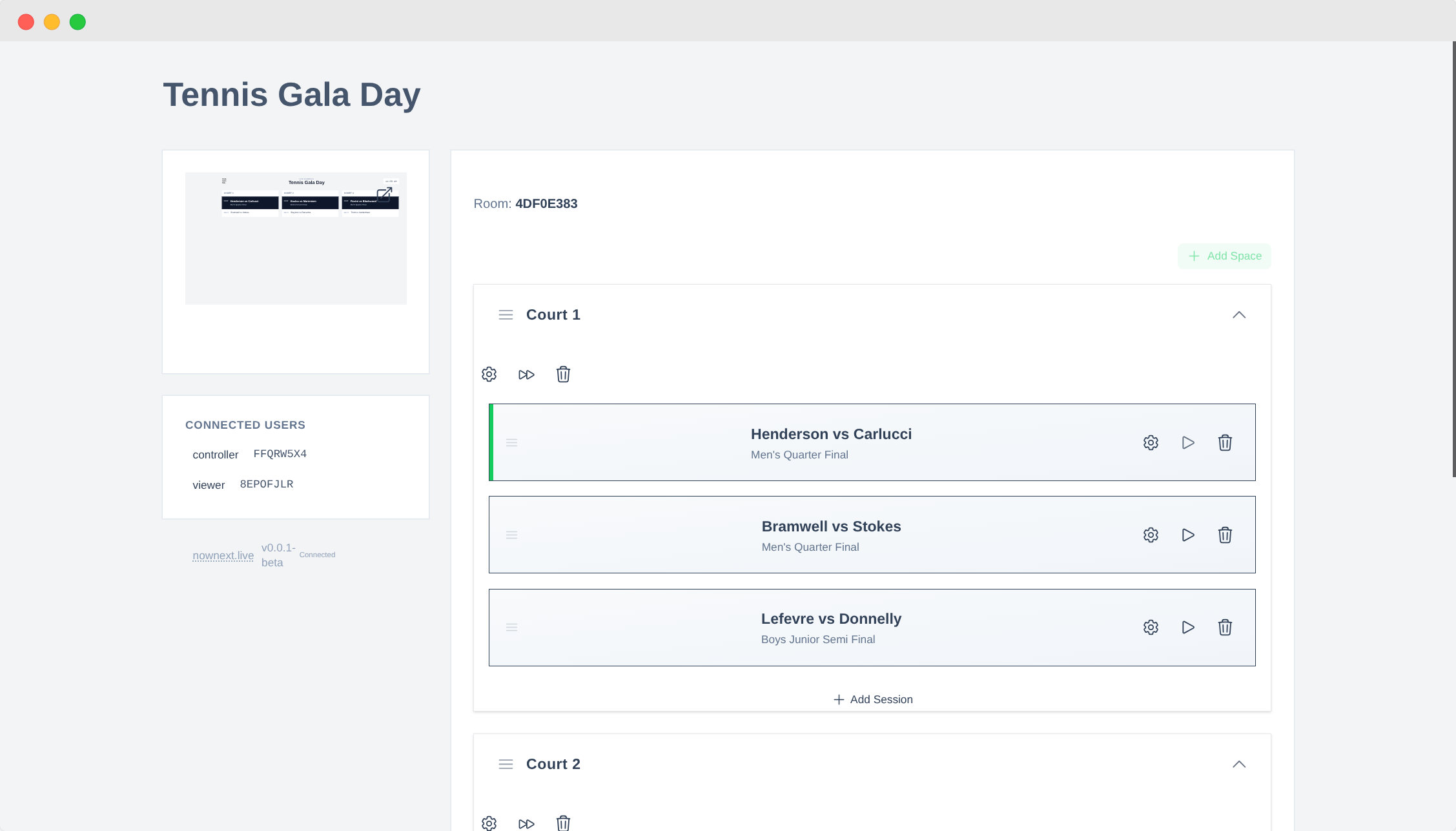 NowNext.live Controller Interface