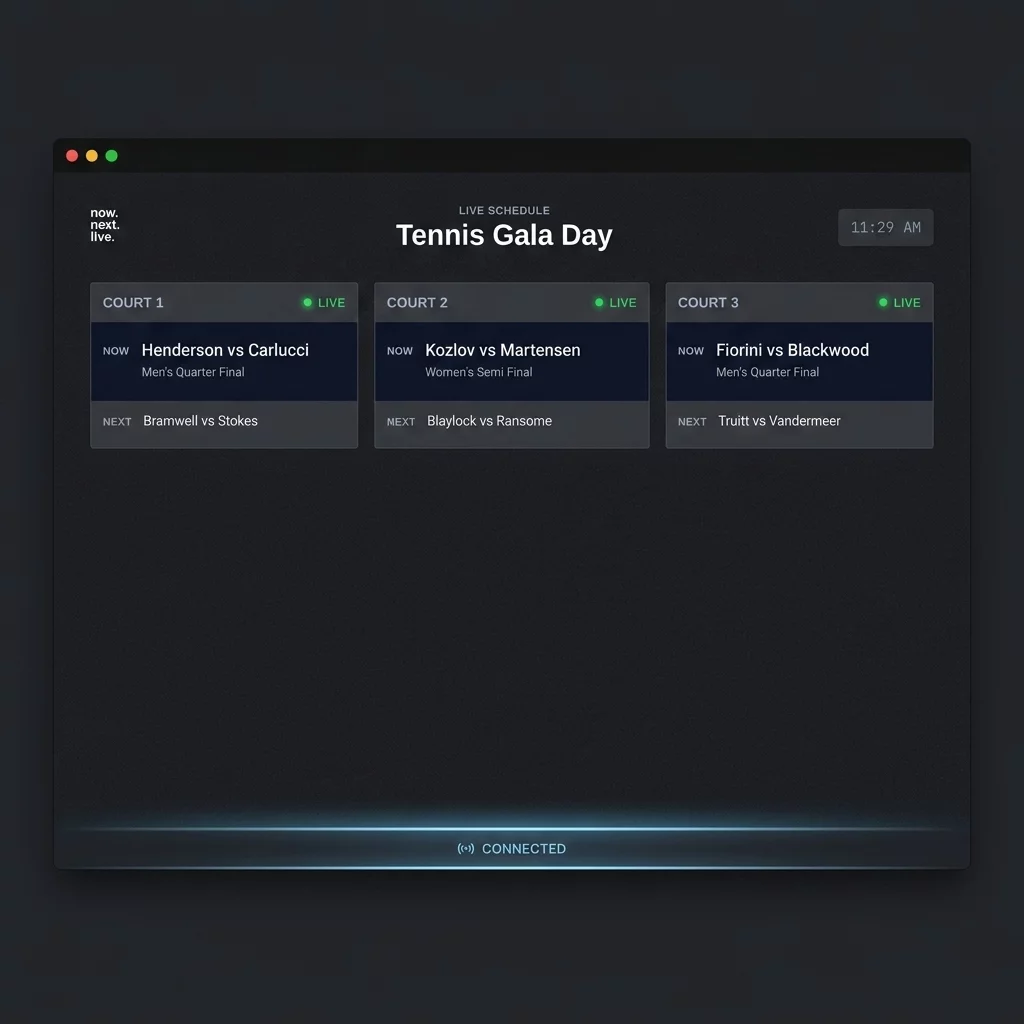Update live & control screens